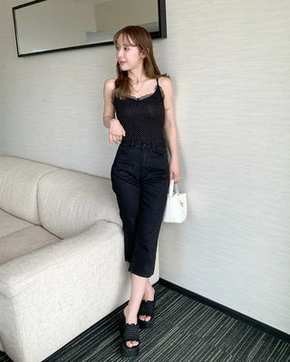 Polka dot lace camisole