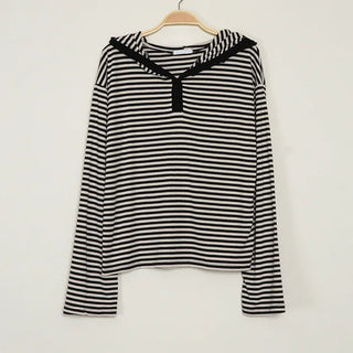 Striped hooded T-shirt