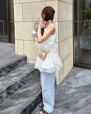 Chiffon lace blouse