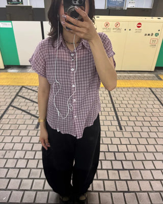 Checked Roll-Up Half Shirt