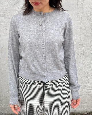 Round neck colorful cardigan