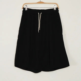 Corduroy elastic waist shorts
