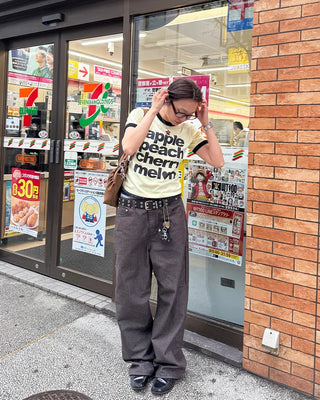Non-faded herringbone denim pants