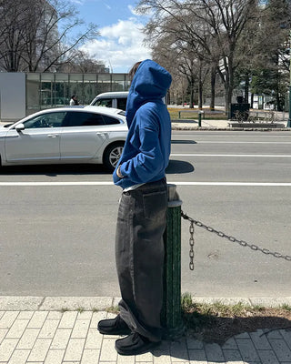 Oversized washed zip hoodie