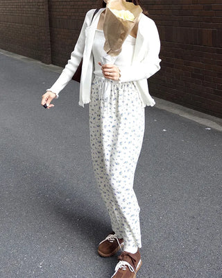 Flower Waist String Long Skirt