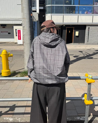 (UNISEX) Checkered Zip Hoodie