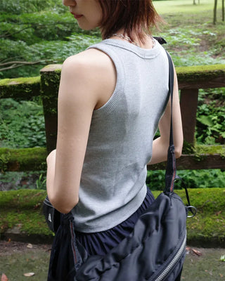 Colored ribbed sleeveless top