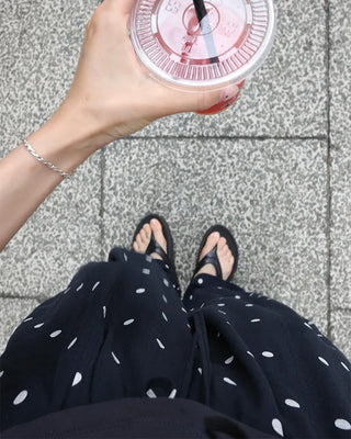 Linen Dot Wide Easy Pants