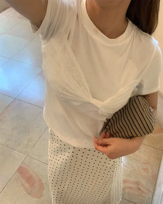 Puff-sleeve eyelet embroidered gathered blouse