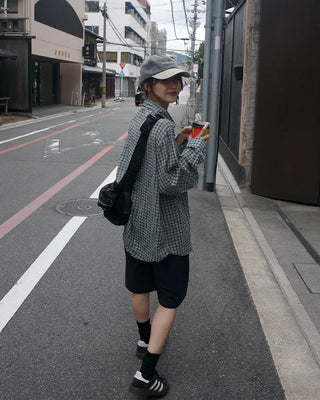 Checked loose-fit shirt