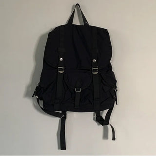 Double buckle pocket nylon backpack/rucksack