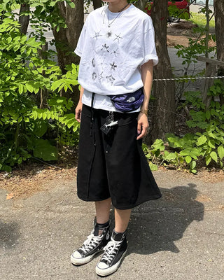 (UNISEX) Snap Bermuda Easy Pants