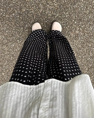 Polka Dot Linen Balloon Pants