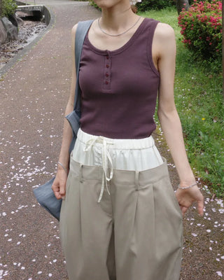 Layered Button Sleeveless