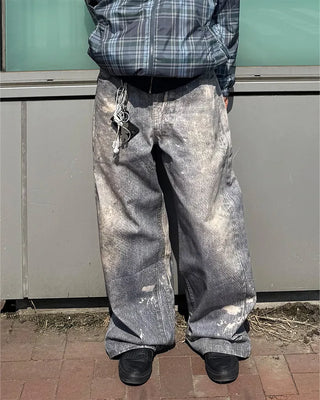 (Unisex) Paint Wash Wide Denim