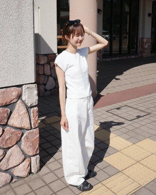 Basic cropped short-sleeved T-shirt