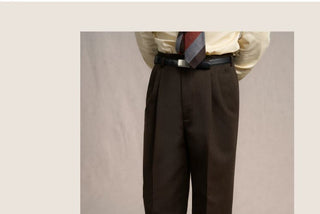 [CULTUM] Wool Blend Double Pleat Trousers