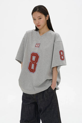 [MASONPRINCE] 380G Heavyweight Cotton V-Neck Jersey Tee