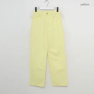 Colored straight denim pants