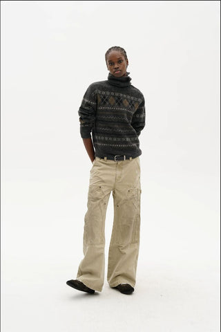 [MASONPRINCE] Fair Isle Pattern Knit Sweater