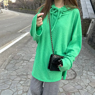 Oversized knit hoodie