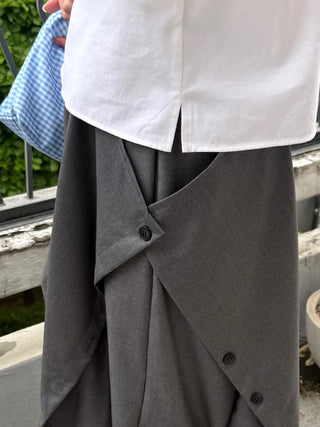 button bermuda slacks