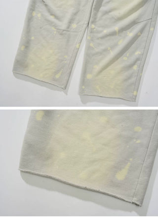 [Monterest] Washed Splatter Fleece-Lined Straight Pants