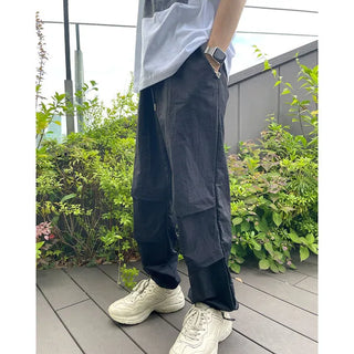 Two-pleat detail string pants