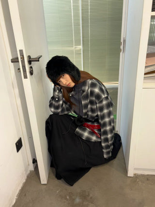 [NeverSeez] Woven Check Casual Shirt