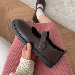 0422 Velcro Button Mary Jane Loafers (3 colors)