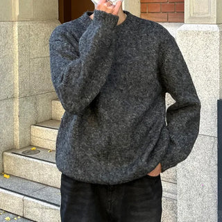 Wool-blend color round knit