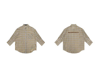 [MASONPRINCE] Camp Flocked Plaid Shirt