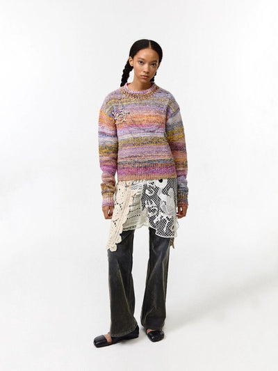 CONP Gradient Terraces Color Pendant Knit Sweater