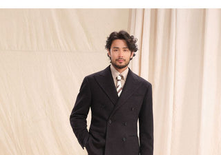 [CULTUM] Herringbone Double Breasted Peak Lapel Suit