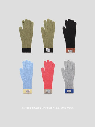 Better Finger Hole Color Block Gloves