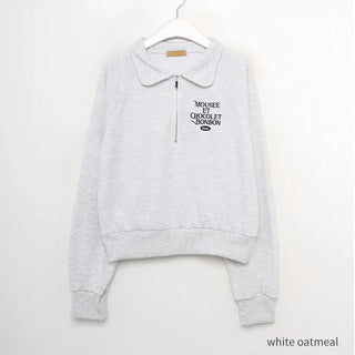 Collared embroidered sweatshirt