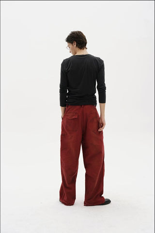 [MASONPRINCE] Layered Henley Long Sleeve Tee