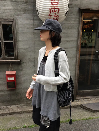 Linen long-sleeved cardigan