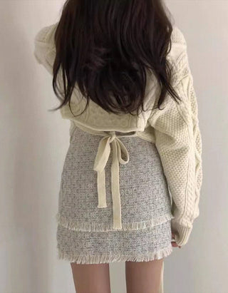 knitted back strap sweater