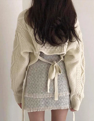 knitted back strap sweater