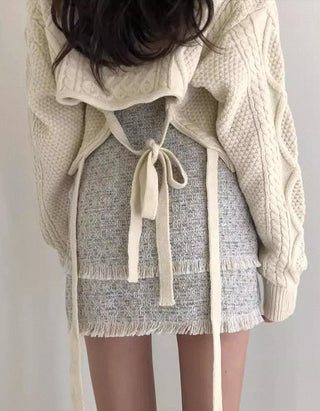 knitted back strap sweater