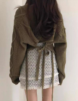 knitted back strap sweater