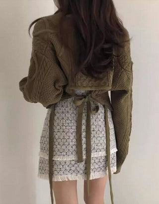 knitted back strap sweater