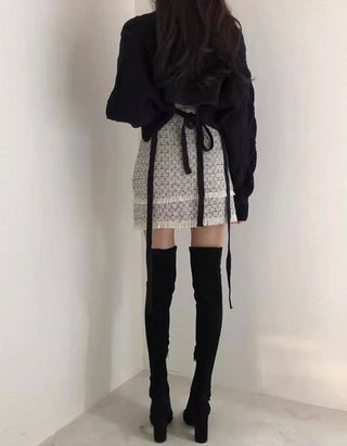 knitted back strap sweater