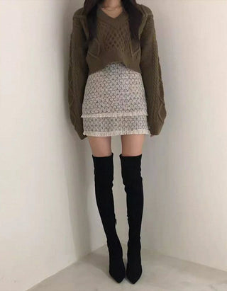 knitted back strap sweater