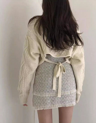 knitted back strap sweater