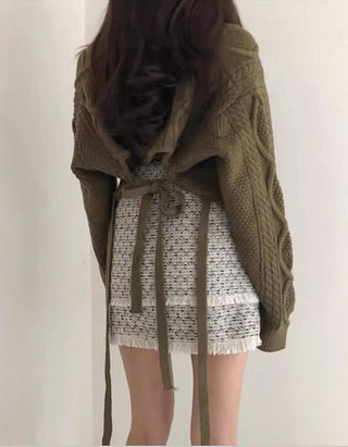 knitted back strap sweater