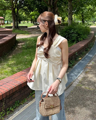Asymmetrical Twist Bustier Blouse