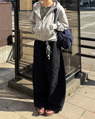 Cropped double-zip hoodie