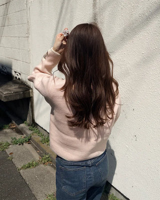Two-tone knit cardigan